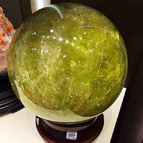 時(shí)光凝練的瑰寶 黃水晶球擺件（水晶大王收藏品）